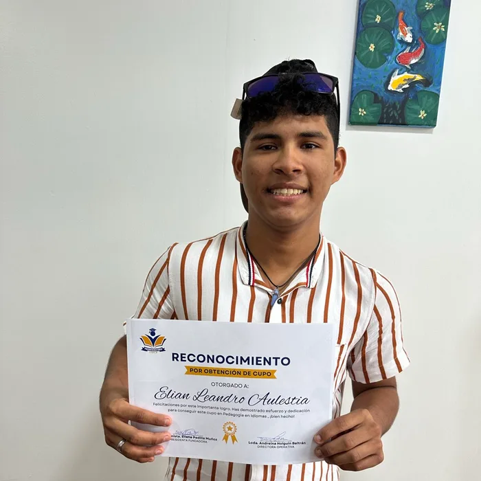 Elian Leandro Aulestia, Cupo en Pedagogía en Idiomas — Universidad Estatal de Milagro